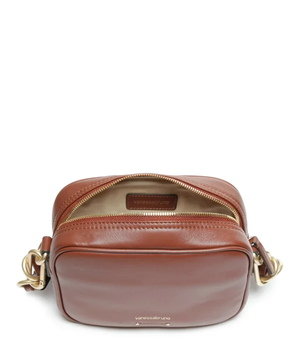 VANESSA BRUNO Sac Holly Cuir Lisse Cognac 4