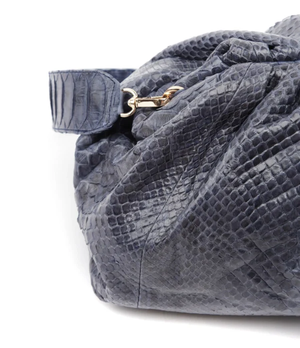 SISTA PARIS Sac Big Uniq Cuir Souple Python Navy 5