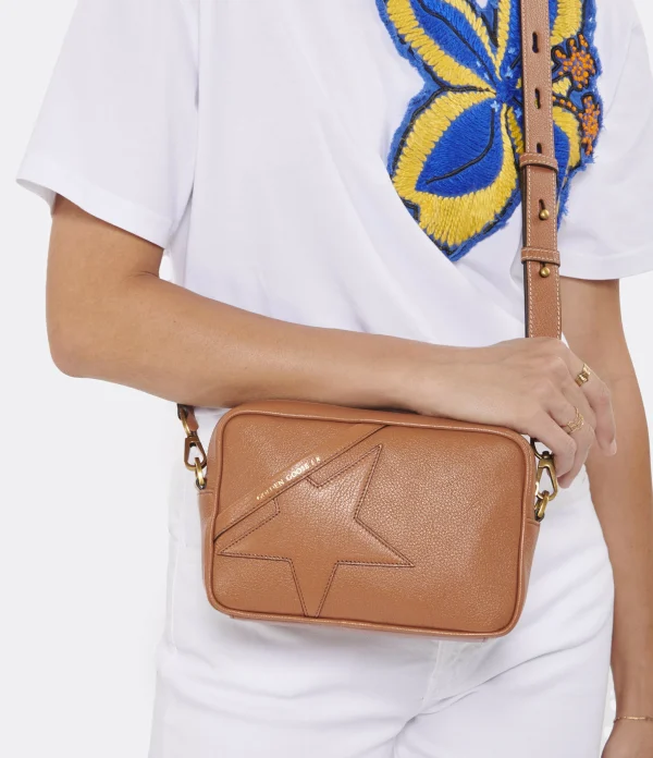 mode GOLDEN GOOSE Pochette Star Cuir Caramel 6