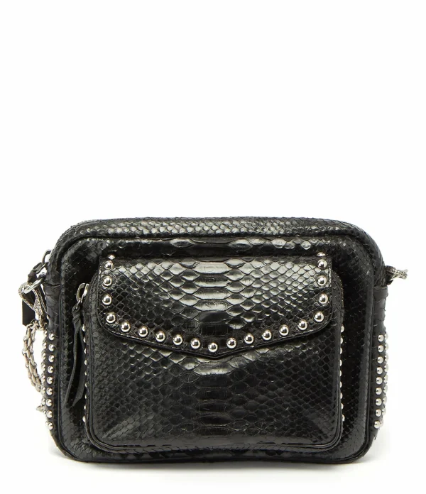 CLARIS VIROT Sac Big Charly Python Clous Noir 1