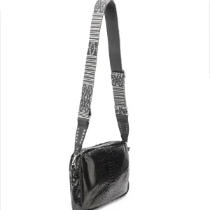 CLARIS VIROT Sac Jumbo Charly Bandoulière Python Noir vente pas cher en ligne 12