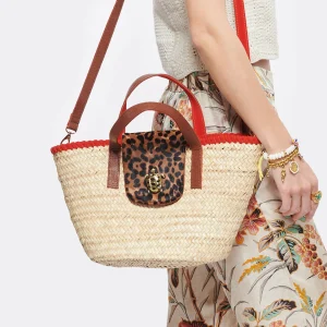 CLARIS VIROT Panier Zoé Mini Cuir Léopard Noisette qualité d’originales 16