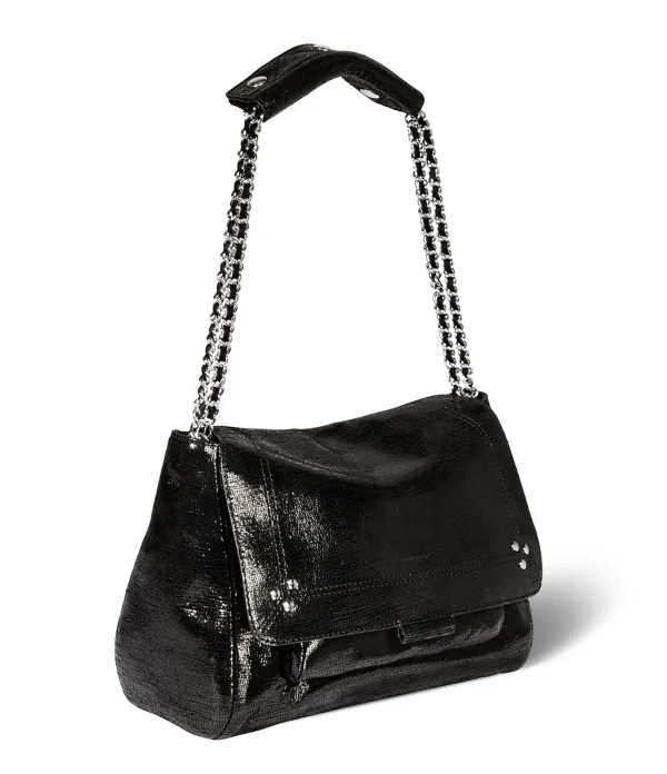 JEROME DREYFUSS Sac Lulu M Cuir Lamé Noir en solde 4