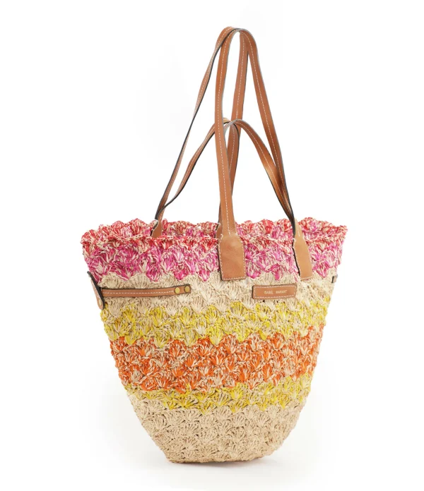 ISABEL MARANT Panier Coiba Raphia Multicolore 3