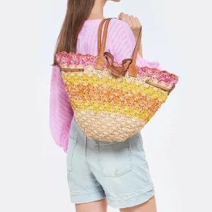 ISABEL MARANT Panier Coiba Raphia Multicolore 16