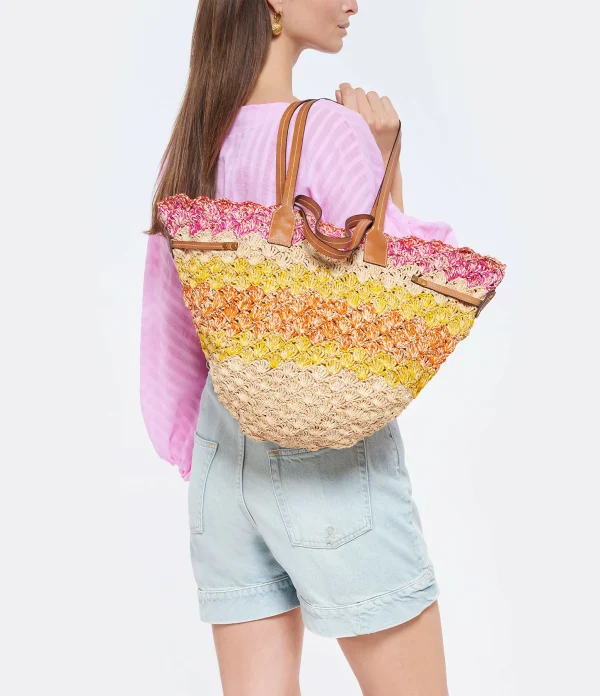 ISABEL MARANT Panier Coiba Raphia Multicolore 6