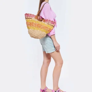 ISABEL MARANT Panier Coiba Raphia Multicolore 18