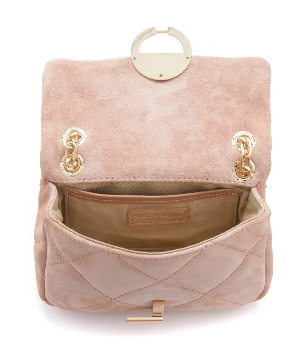 VANESSA BRUNO Sac Nano Moon Cuir Veau Vieux Rose 4