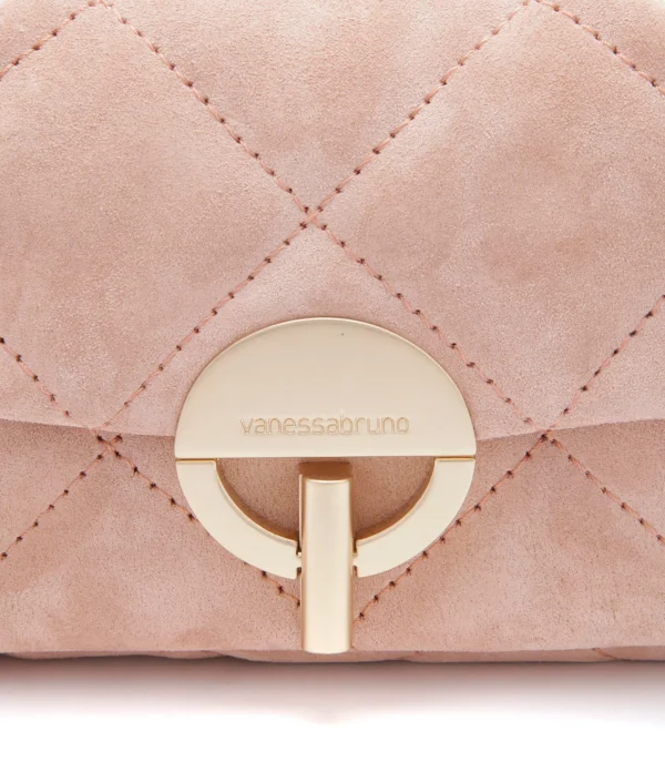 VANESSA BRUNO Sac Nano Moon Cuir Veau Vieux Rose 5