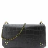 JEROME DREYFUSS Sac Bobi L Cuir Suédé Croco Noir 23