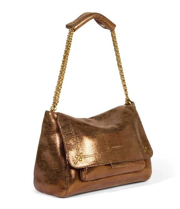 JEROME DREYFUSS Sac Lulu L Cuir Lamé Bronze 4