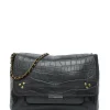 vente en ligne JEROME DREYFUSS Sac Lulu M Cuir Croco Noir 20