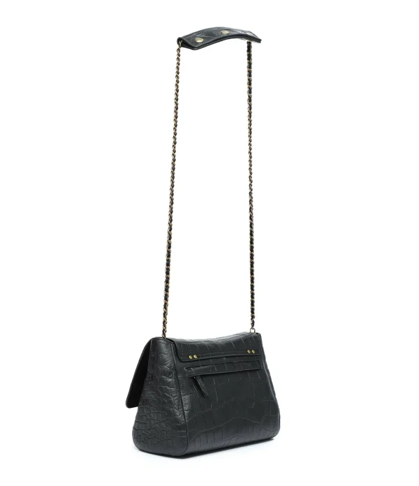 vente en ligne JEROME DREYFUSS Sac Lulu M Cuir Croco Noir 3