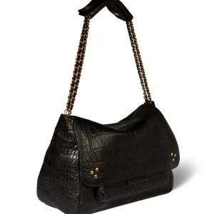 vente en ligne JEROME DREYFUSS Sac Lulu M Cuir Croco Noir 14