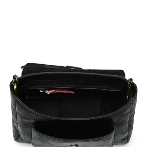 vente en ligne JEROME DREYFUSS Sac Lulu M Cuir Croco Noir 16