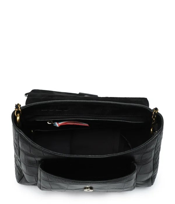 vente en ligne JEROME DREYFUSS Sac Lulu M Cuir Croco Noir 5