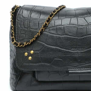 vente en ligne JEROME DREYFUSS Sac Lulu M Cuir Croco Noir 18