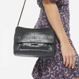 vente en ligne JEROME DREYFUSS Sac Lulu M Cuir Croco Noir 20