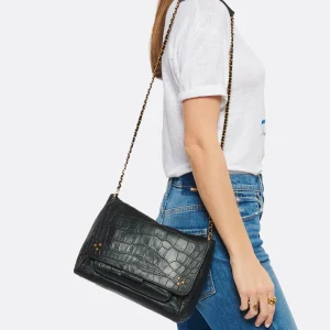 JEROME DREYFUSS Sac Lulu L Cuir Croco Noir magasins pour 21