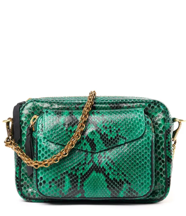 beauté CLARIS VIROT Sac Big Charly Python Menthe 1