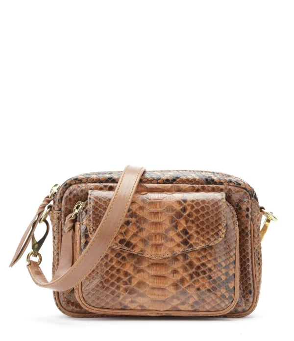 CLARIS VIROT Sac Baby Charly Python Moka 1