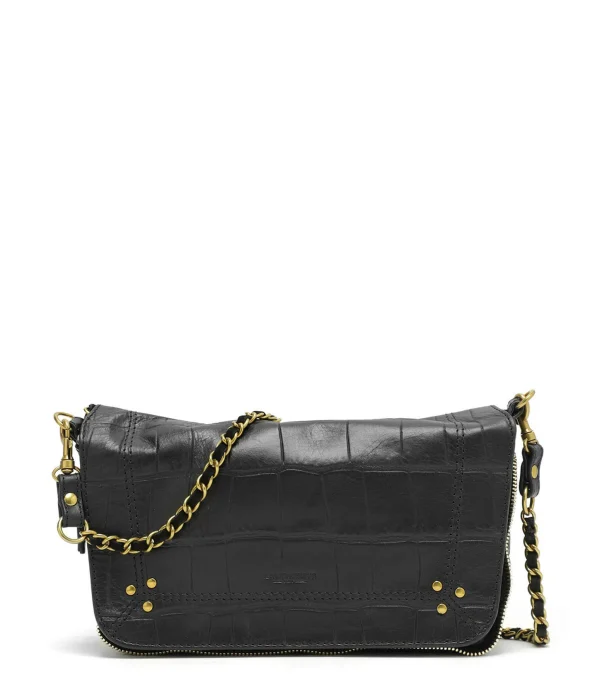 online boutique JEROME DREYFUSS Sac Bobi S Cuir Croco Noir 1