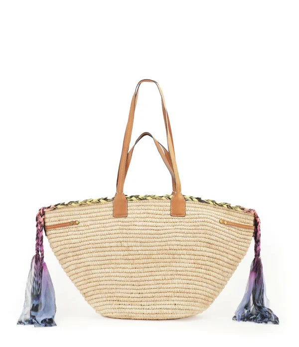 ISABEL MARANT Panier Coiba Raphia Cognac Naturel l'unique style 1