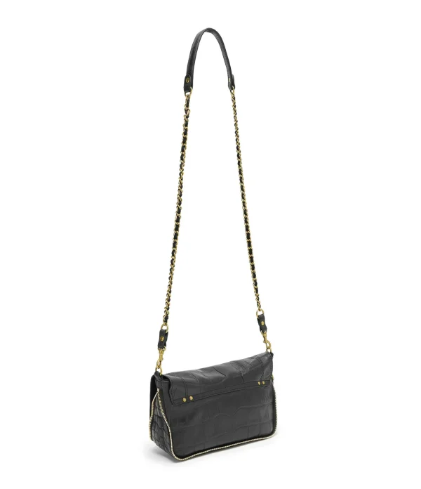 online boutique JEROME DREYFUSS Sac Bobi S Cuir Croco Noir 3