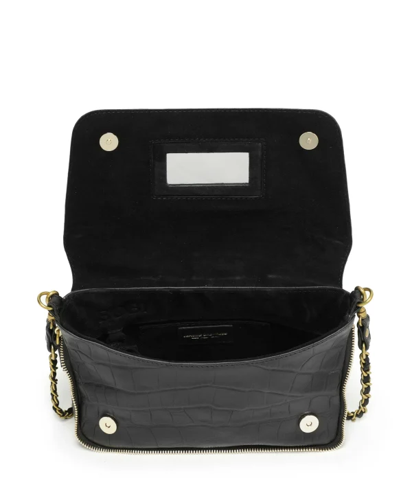 online boutique JEROME DREYFUSS Sac Bobi S Cuir Croco Noir 4