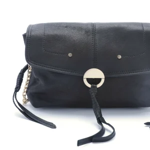 Satisfait ou Remboursé VANESSA BRUNO Sac Clutch Cuir Agneau Noir 13