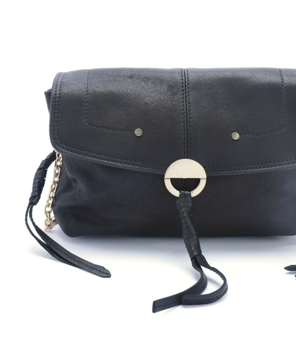 Satisfait ou Remboursé VANESSA BRUNO Sac Clutch Cuir Agneau Noir 4