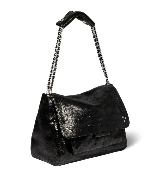 JEROME DREYFUSS Sac Lulu L Cuir Lamé Noir 4