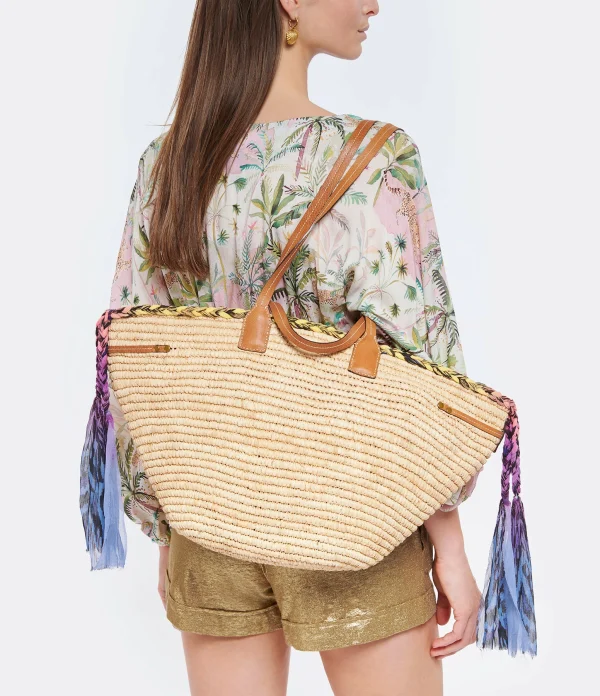 ISABEL MARANT Panier Coiba Raphia Cognac Naturel l'unique style 6