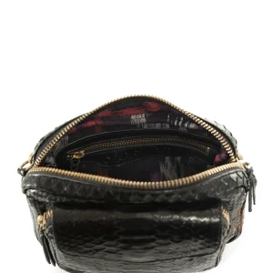 CLARIS VIROT Sac Charly Python Noir Chaîne Or 12