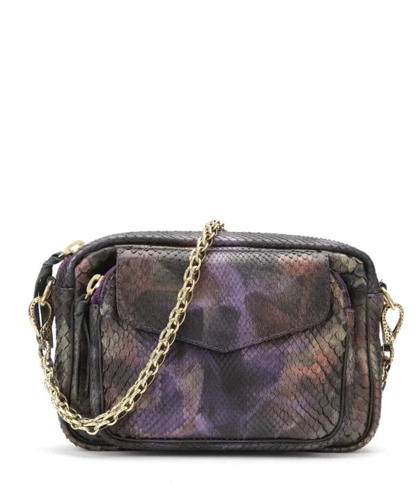 CLARIS VIROT Sac Charly Python Carbone 1