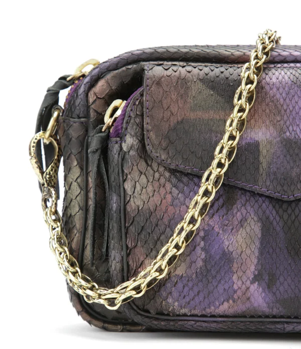 CLARIS VIROT Sac Charly Python Carbone 3