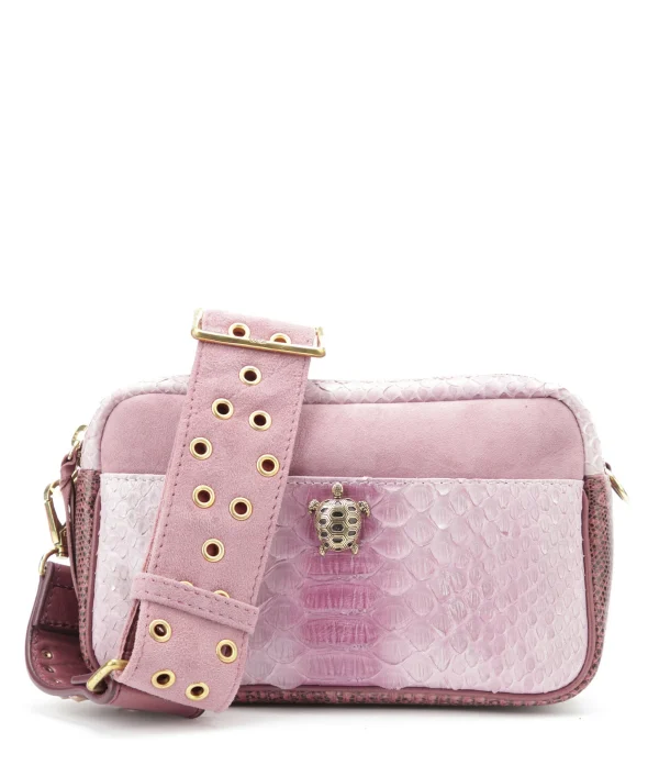 CLARIS VIROT Sac Lily Python Bordeaux Délavé 1