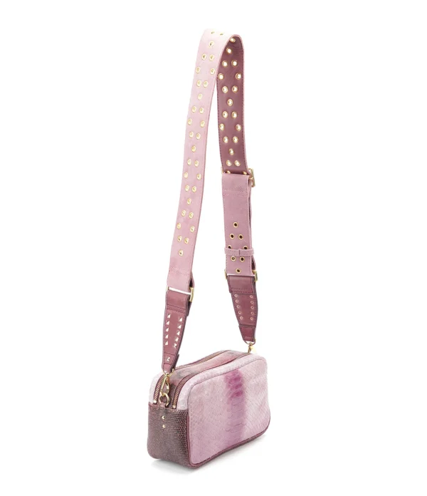 CLARIS VIROT Sac Lily Python Bordeaux Délavé 3