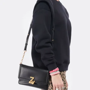 vente chaude ZADIG & VOLTAIRE Sac ZV Initiale La Clutch Cuir Noir 17