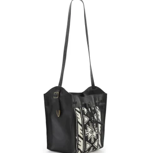 ISABEL MARANT Sac Seau Buky Cuir Noir Écru 10