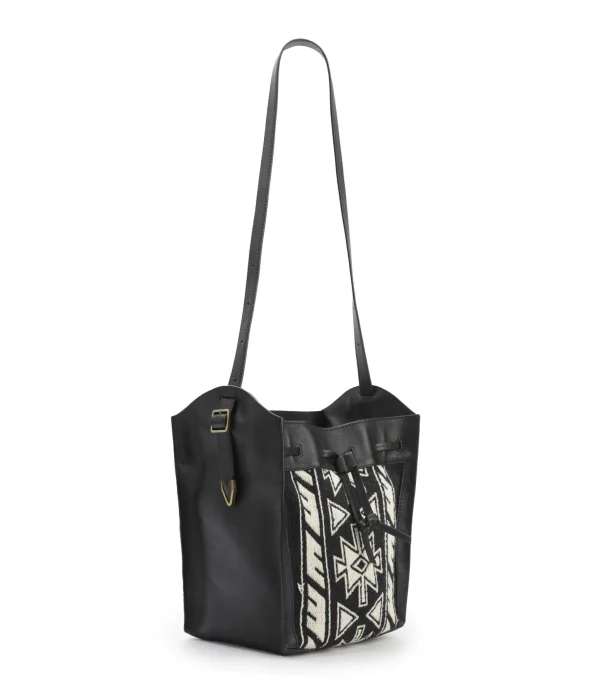 ISABEL MARANT Sac Seau Buky Cuir Noir Écru 3