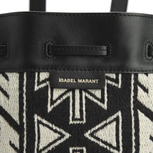 ISABEL MARANT Sac Seau Buky Cuir Noir Écru 14