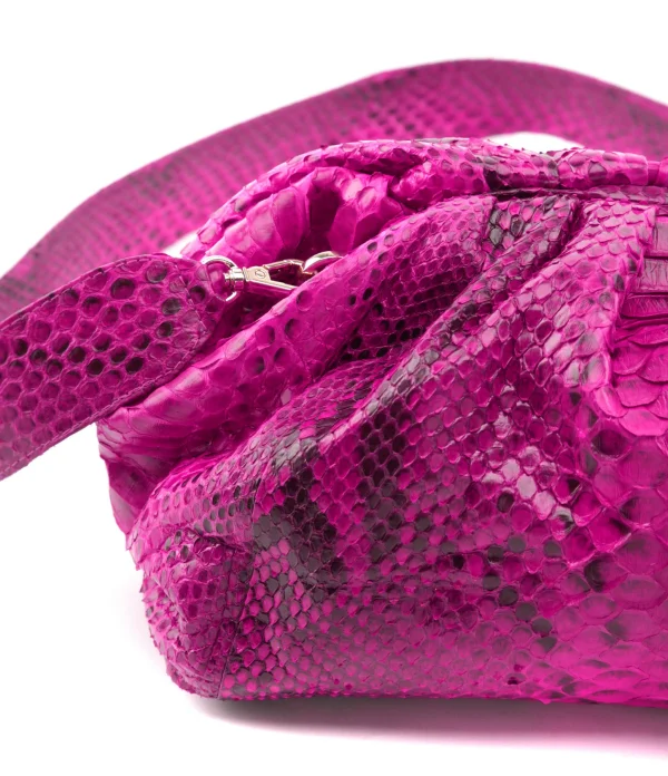 SISTA PARIS Sac Big Uniq Cuir Souple Python Pink Devil 5