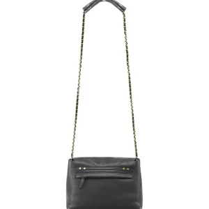 JEROME DREYFUSS Sac Lulu M Cuir Grainé Noir Brass 15