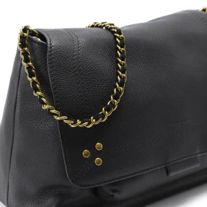 JEROME DREYFUSS Sac Lulu M Cuir Grainé Noir Brass 21