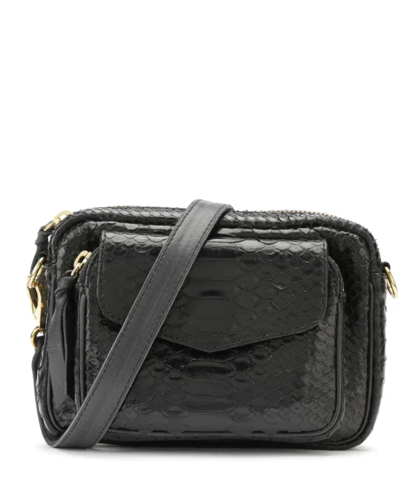 CLARIS VIROT Sac Baby Charly Python Noir 1