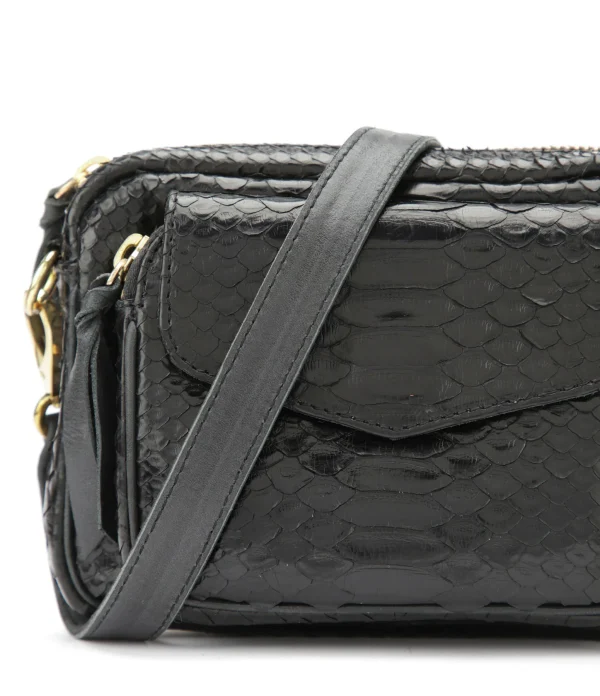 CLARIS VIROT Sac Baby Charly Python Noir 3