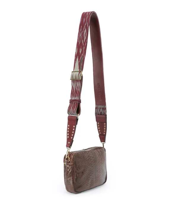 vente pas cher CLARIS VIROT Sac Charly Python Chocolat Endek Bordeaux 3