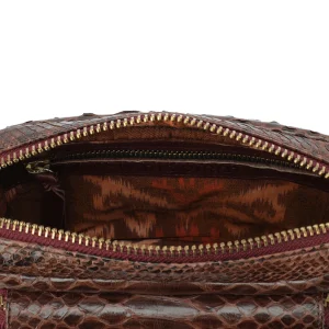 vente pas cher CLARIS VIROT Sac Charly Python Chocolat Endek Bordeaux 12