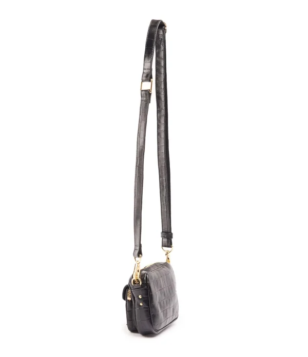 Sac Baby Charly Cuir Embossé Croco Noir, Collaboration Lulli X Claris Virot Livraison gratuite 3